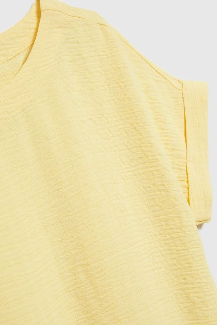 Koszula damska z krótkim rękawem, żółta, Moodo