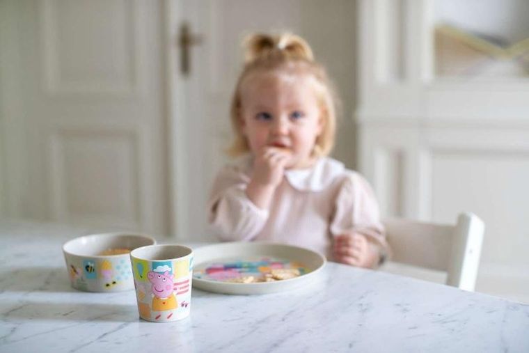 Koziol, Świnka Peppa, zestaw obiadowy dla dzieci Connect, z tworzywa organic