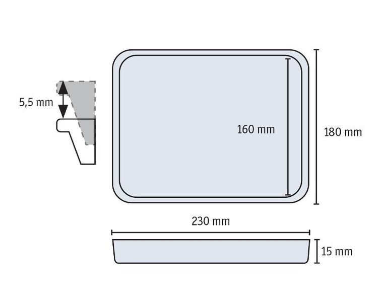 Koziol, taca do serwowania, 23-18 cm