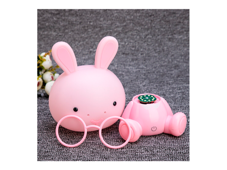 Królik, lampka nocna dla dzieci LED, różowa