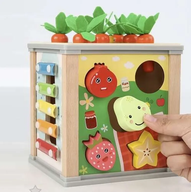 Kruzzel, sorter, kostka edukacyjna, drewniana