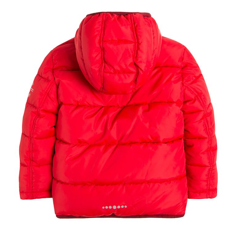 Kurtka chłopięca z kapturem, czerwona, pikowana, Tom Tailor