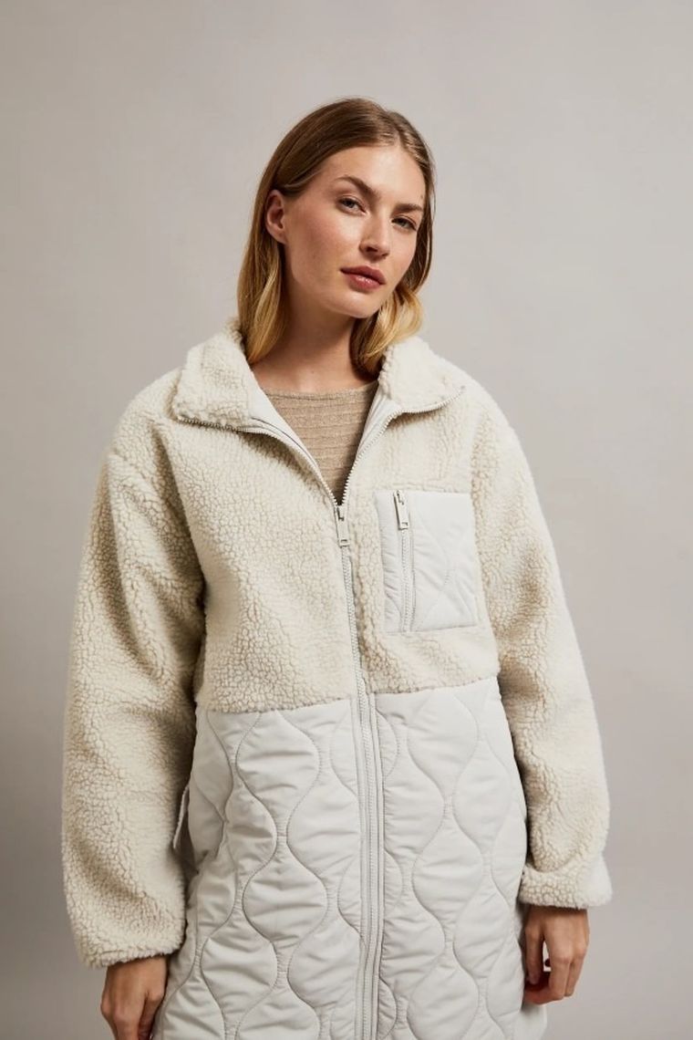 Kurtka damska, beżowa, Moodo