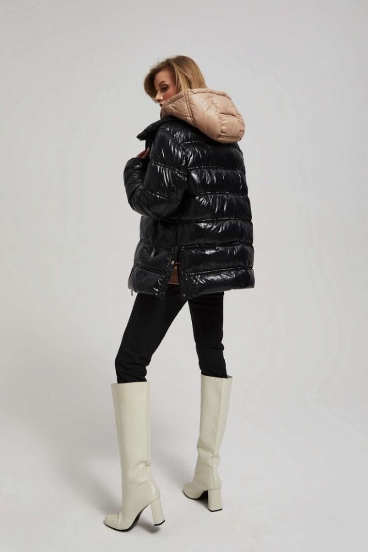 Kurtka damska, czarna, Moodo