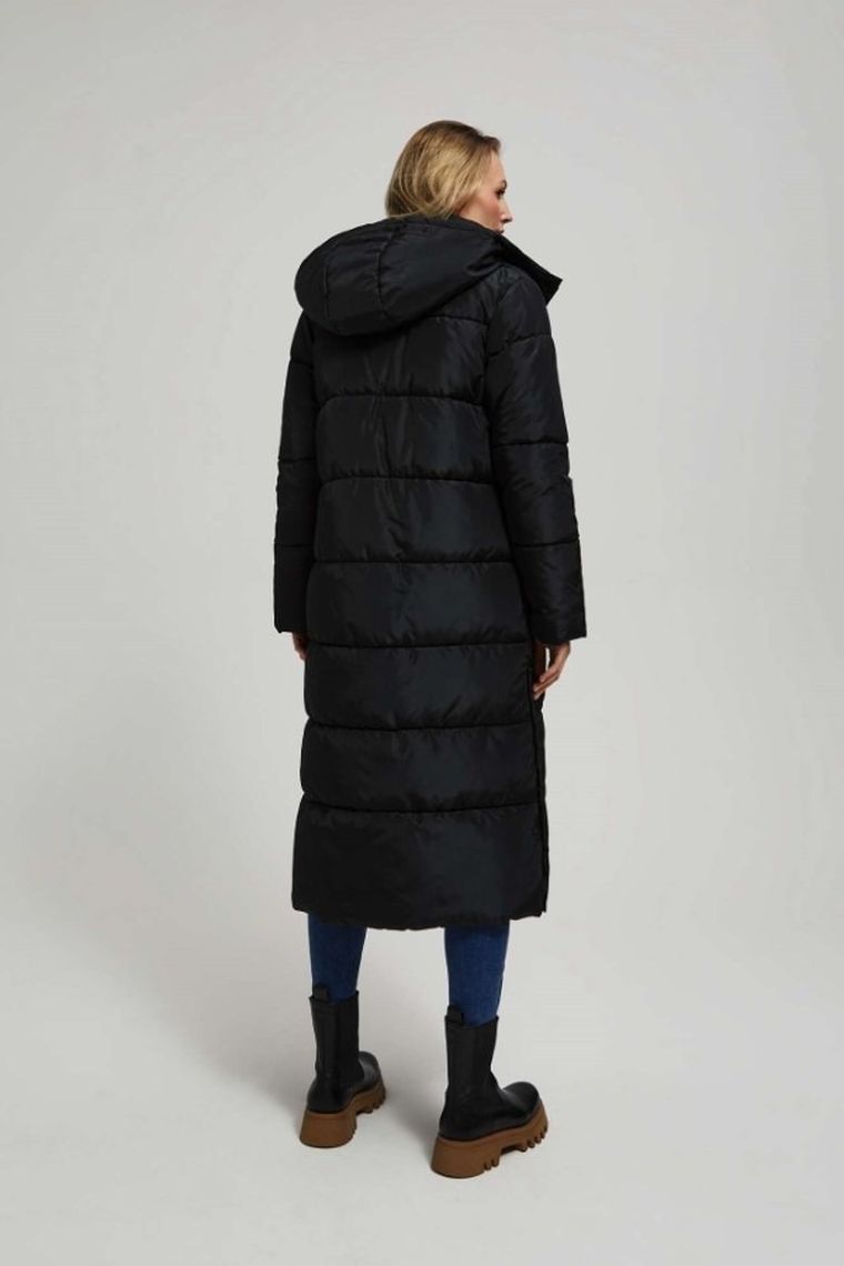 Kurtka damska z kapturem, czarna, Moodo