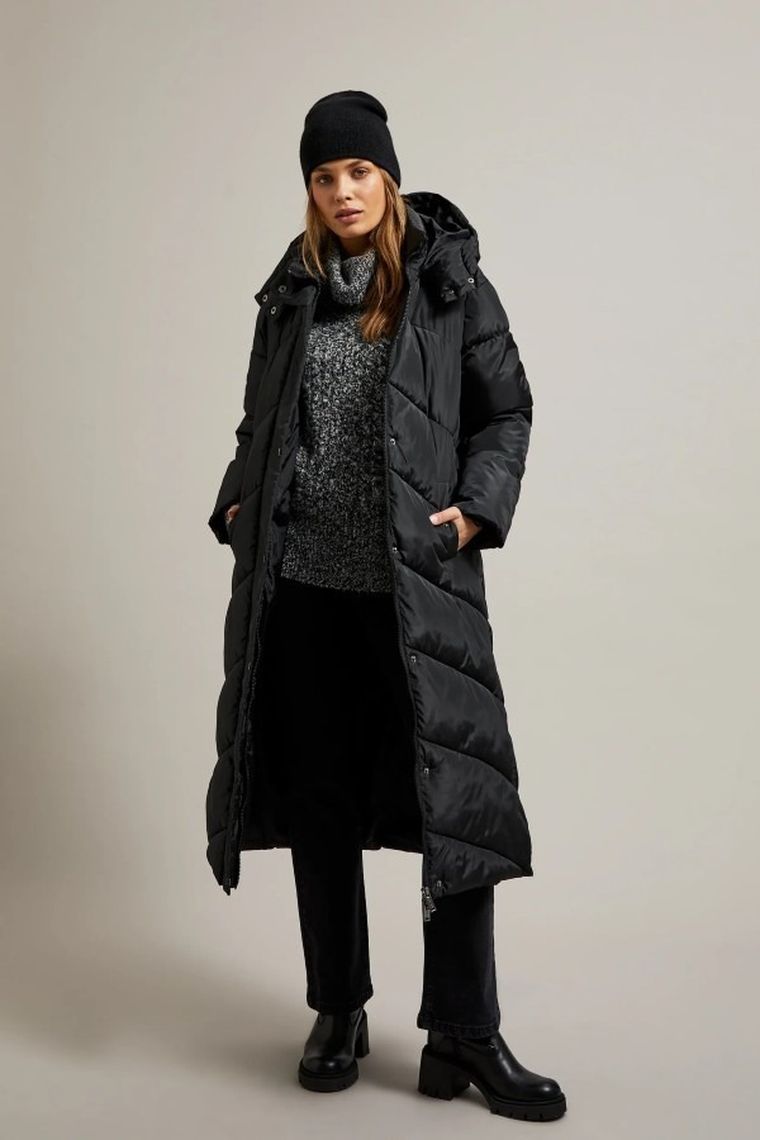 Kurtka damska z kapturem, czarna, Moodo