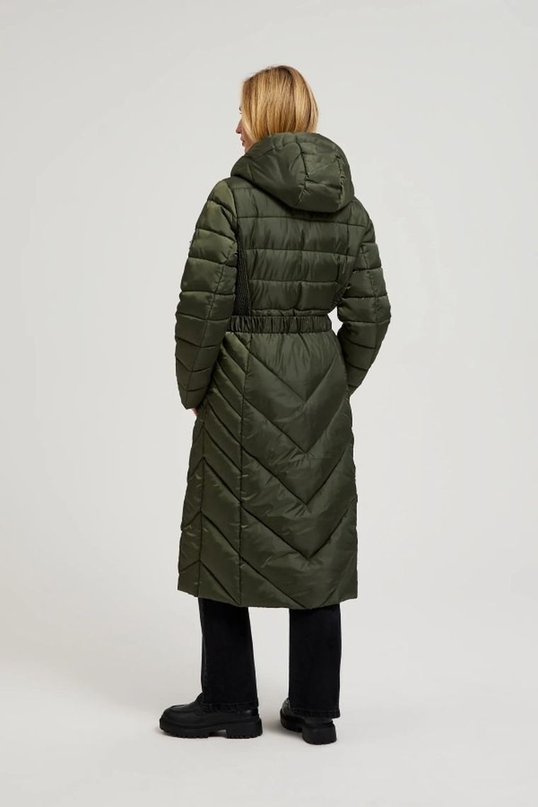 Kurtka damska z kapturem, khaki, Moodo