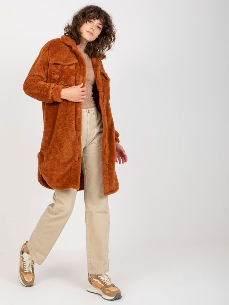 Kurtka koszulowa damska, brązowa, Rue Paris