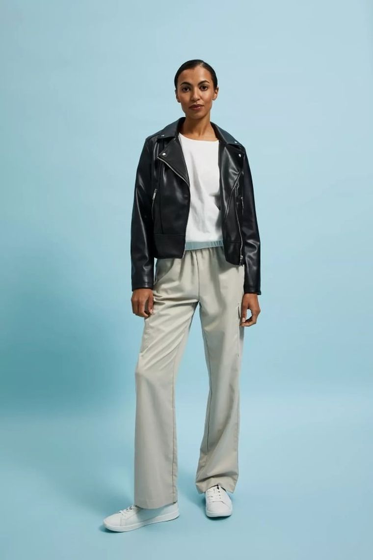 Kurtka ramoneska damska, czarna, Moodo