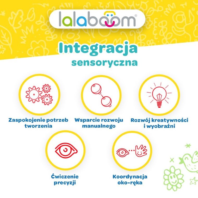 Lalaboom, Kulko-klocki sensoryczne, zestaw, 48 elementów