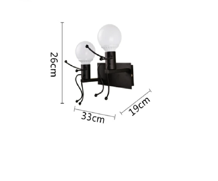 Lampa ścienna podwójna, Kinkiet Loft podwójny, czarna