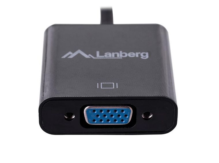 Lanberg, adapter, AD-0017-BK, HDMI M - D-Sub, VGA F, 0,20m, czarny