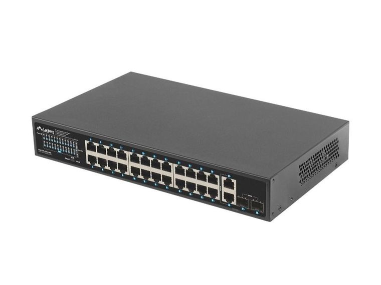 Lanberg, switch, 24-1gb POE+/2X GB/2X SFP, 360W