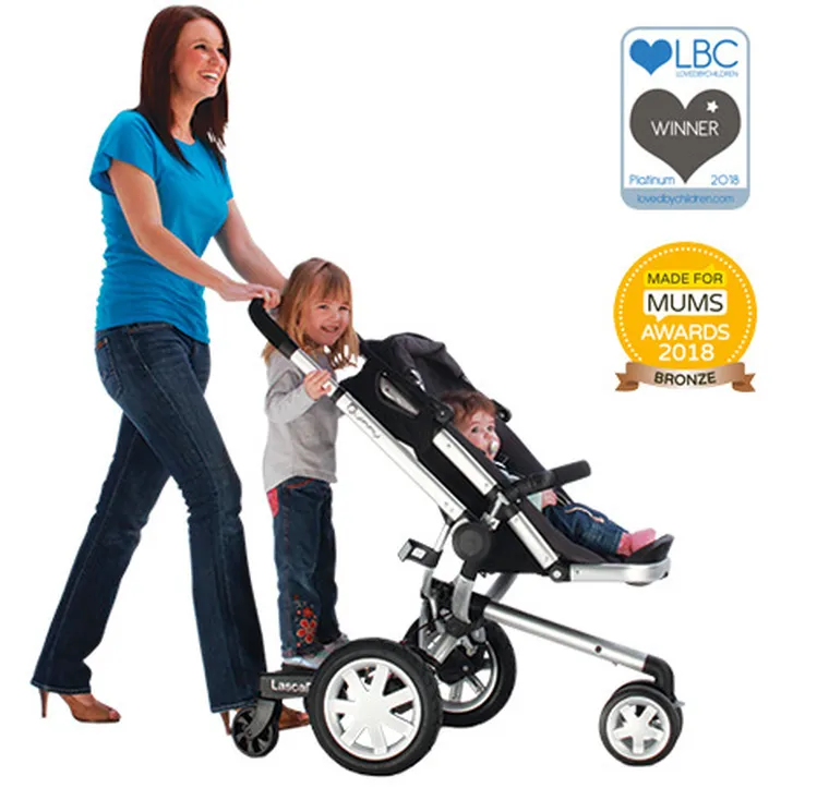 Lascal, BuggyBoard, zestaw Maxi+, dostawka do wózka z siedziskiem, czarny/czerwony