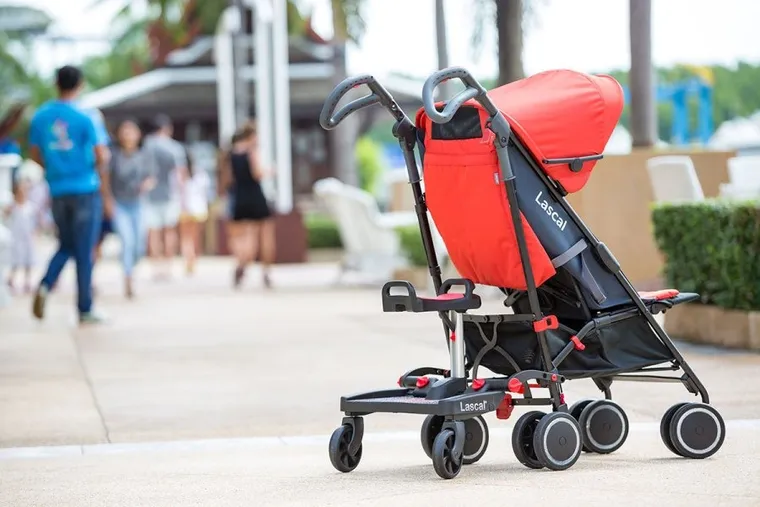 Lascal, BuggyBoard, Zestaw Maxi+, dostawka do wózka z siedziskiem, czerwona