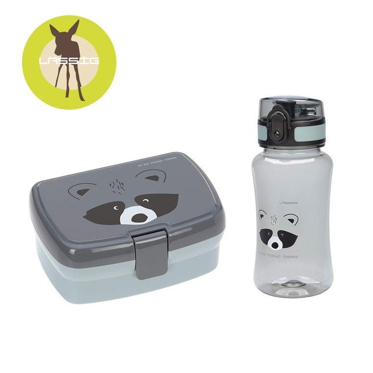 Lassig, About Friends, Szop, zestaw na lunch: lunchbox + tritanowa butelka, 460 ml