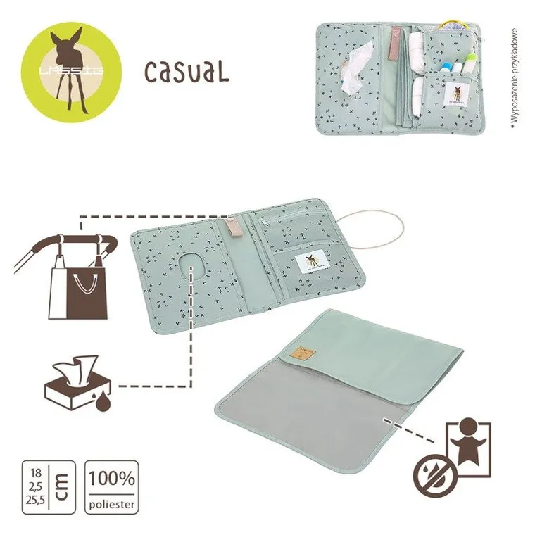 Lassig, Casual Label, etui-organizer na akcesoria do przewijania, Floral mint