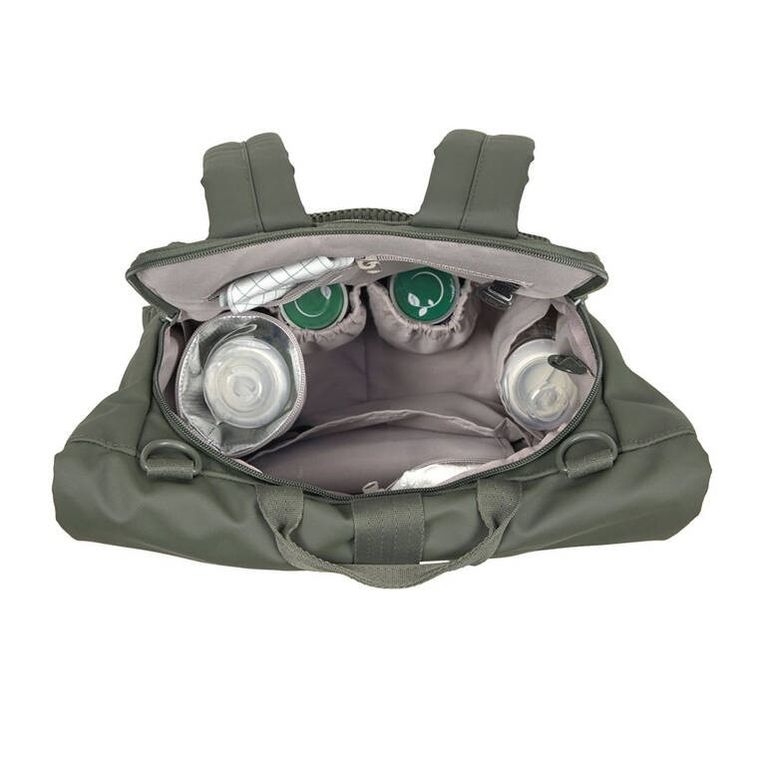 Lassig, Green Label, Rolltop Up Backpack, plecak dla mam z akcesoriami, Olive