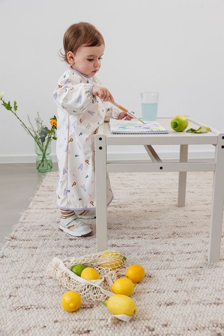 Lassig, Happy Fruits, fartuch z długim rękawem, wodoodporny, light blue