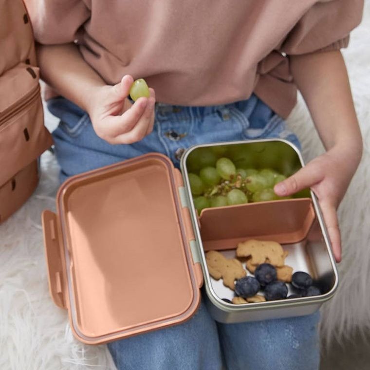 Lassig, Happy Prints, lunchbox ze stali nierdzewnej, karmelowy