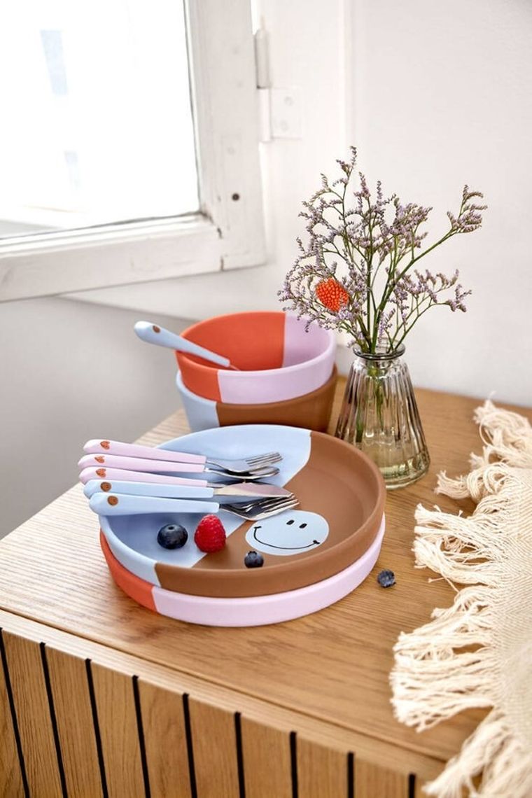 Lassig, Happy Rascals, sztućce ze stali nierdzewnej, Heart Lavender, 3 szt.