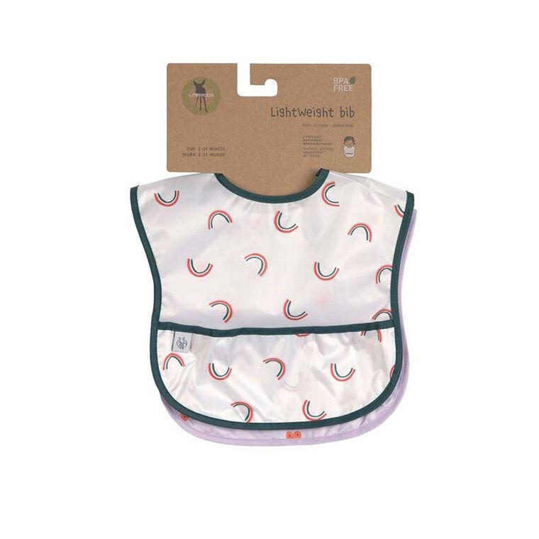 Lassig, Happy Rascals, zestaw śliniaków wodoodpornych, Heart Lavender, 6m+