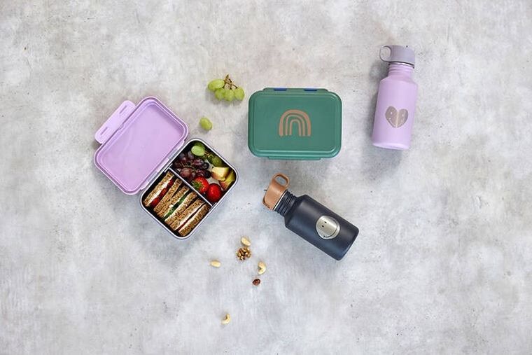 Lassig, Little Gang, lunchbox ze stali nierdzewnej, Heart Lilac