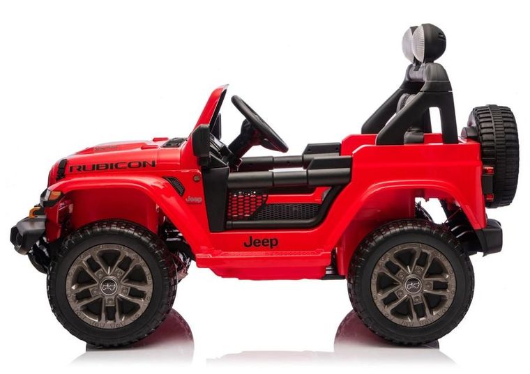 Lean Cars, Jeep Rubicon, pojazd na akumulator 4-4, DK-JWR556 4-200W 24V, czerwony