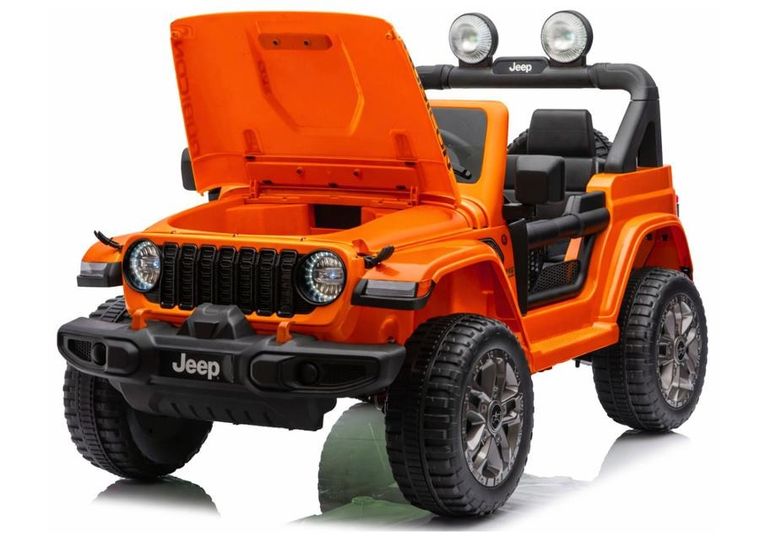 Lean Cars, Jeep Rubicon, pojazd na akumulator 4-4, DK-JWR556 4-200W 24V, pomarańczowy