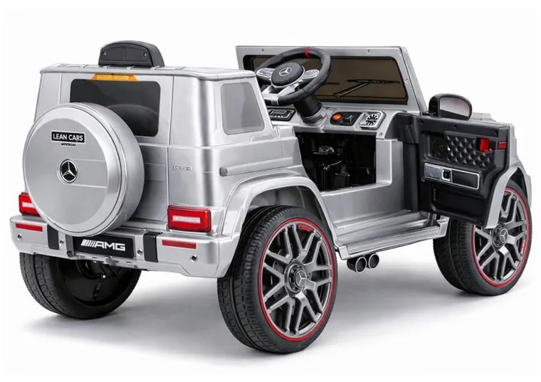 Lean Cars, Mercedes AMG G 63, pojazd na akumulator, srebrny lakierowany