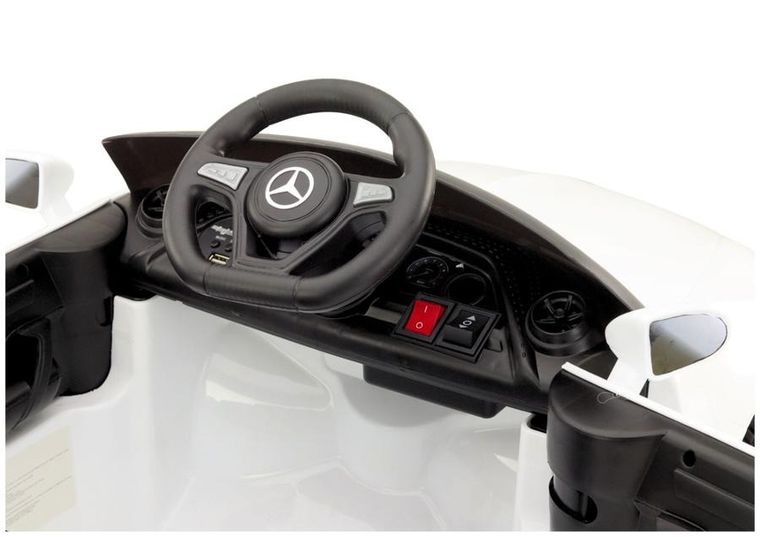 Lean Cars, Mercedes, pojazd na akumulator, KL-1666-1, biały