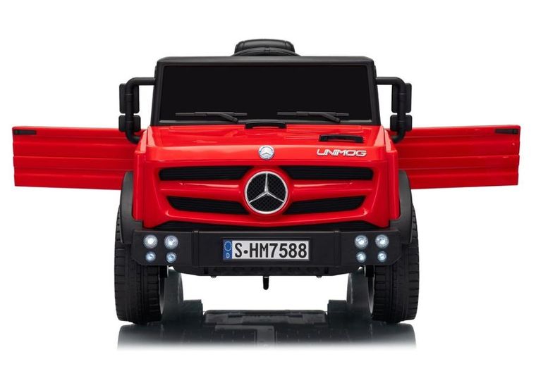 Lean Cars, Mercedes Unimog, pojazd na akumulator, HM7588 6V4Ah, czerwony