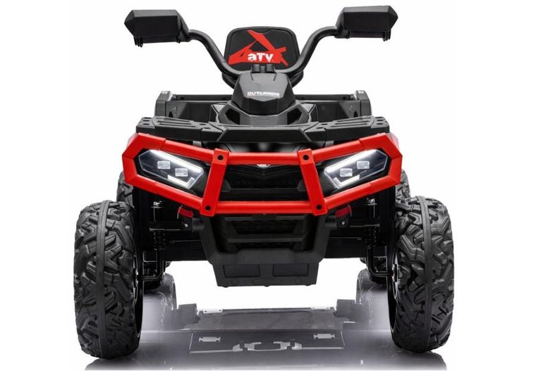 Lean Cars, Quad, pojazd na akumulator z przyczepką, 6 kół, JC606 24V 4-4, czerwony