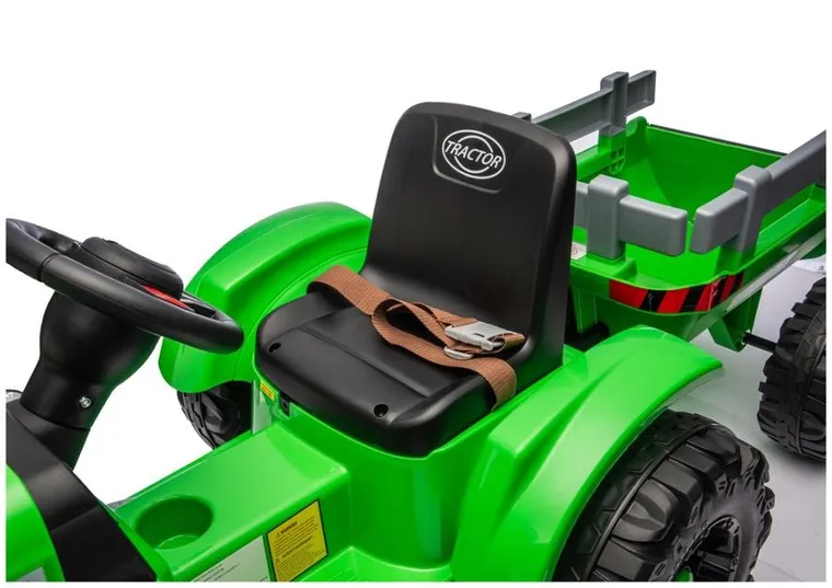 Lean Cars, traktor z przyczepą, pojazd na akumulator, CH9959B 24V, jasnozielony