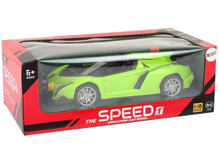 Lean Toys, auto sportowe, pojazd zdalnie sterowany, zielony, 1:18