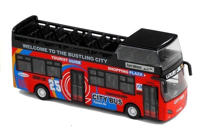 Lean Toys, autobus piętrowy, pojazd turystyczny, zielony, 1:32