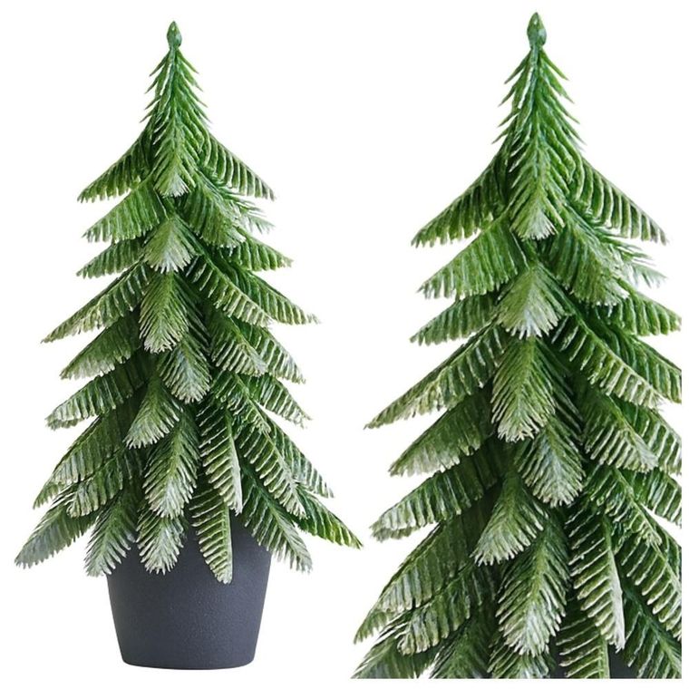 Lean Toys, choinka ozdobna, srebrne wykończenie, 32-12 cm