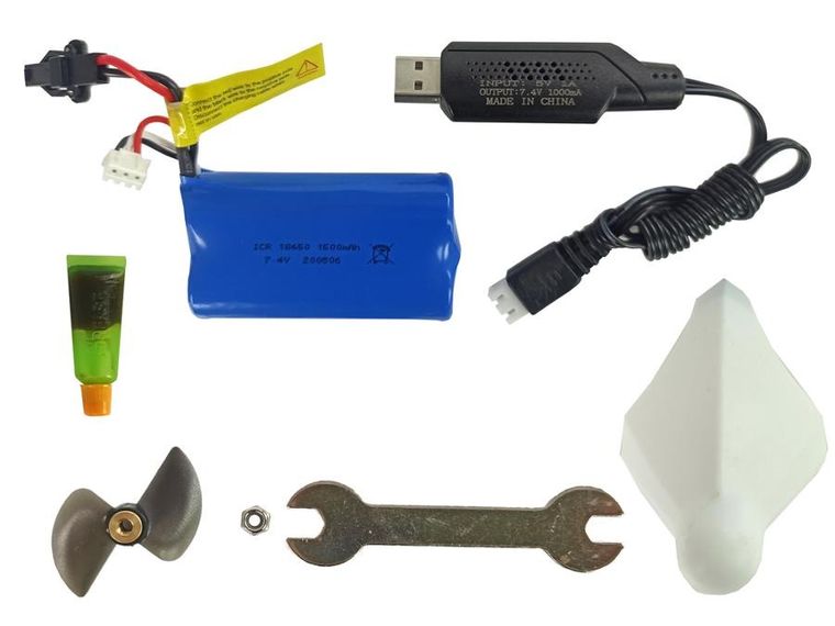 Lean Toys, H101, łódź motorówka zdalnie sterowana, 1:48, czerwona