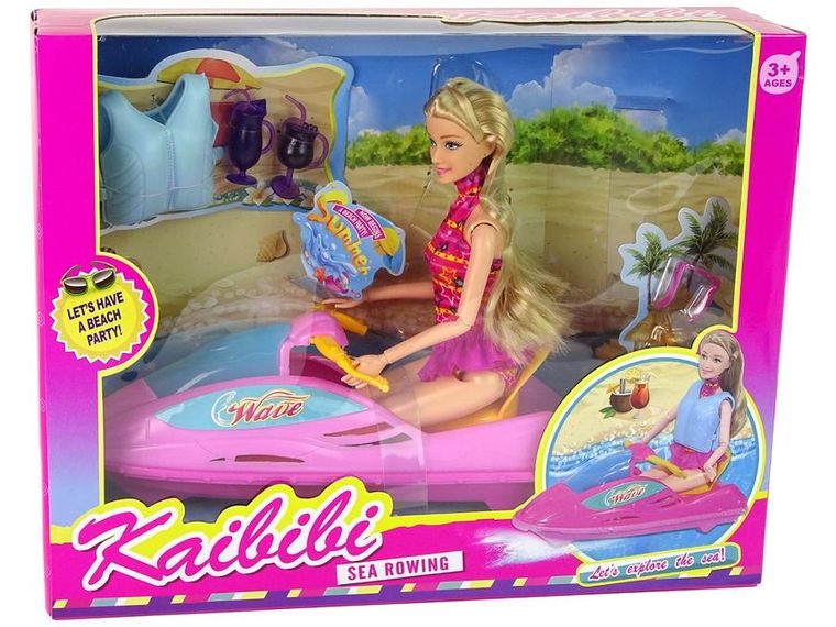 Lean Toys, lalka z motorówką, zestaw