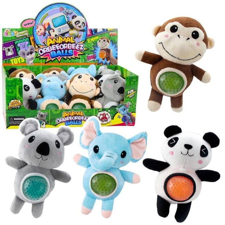 Lean Toys, maskotka z brzuszkiem z kulkami, do ściskania, 1 szt.