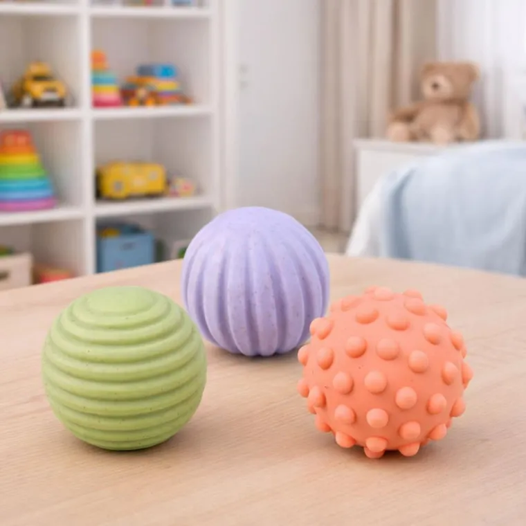Lean Toys, piłeczki sensoryczne dla niemowląt, pastelowe, 3 szt.