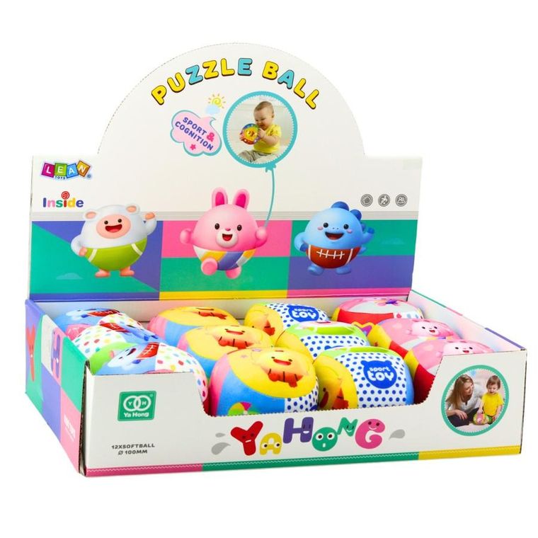 Lean Toys, piłka z grzechotką miękka, 9 cm mix