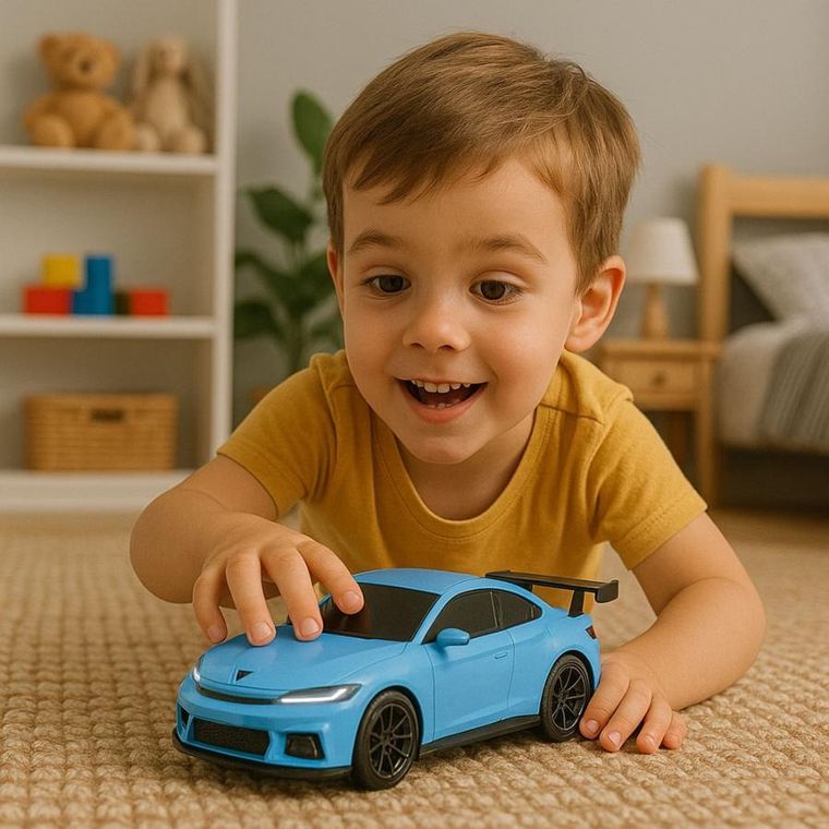 Lean Toys, pojazd sportowy ze stacją ładującą, zdalnie sterowany, niebieski