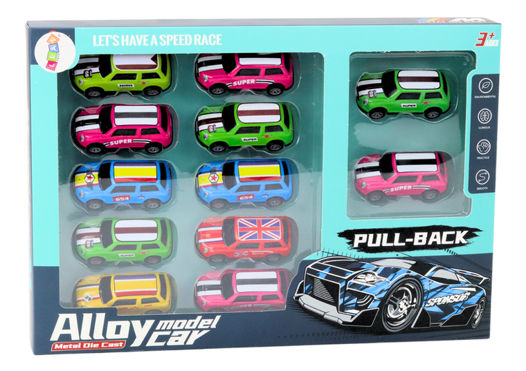 Lean Toys, resoraki, pojazdy z napędem, 12 szt.