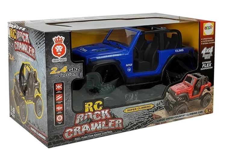Lean Toys, Rock Crawler, auto terenowe, pojazd zdalnie sterowany, 4-4 amortyzatory, niebieski
