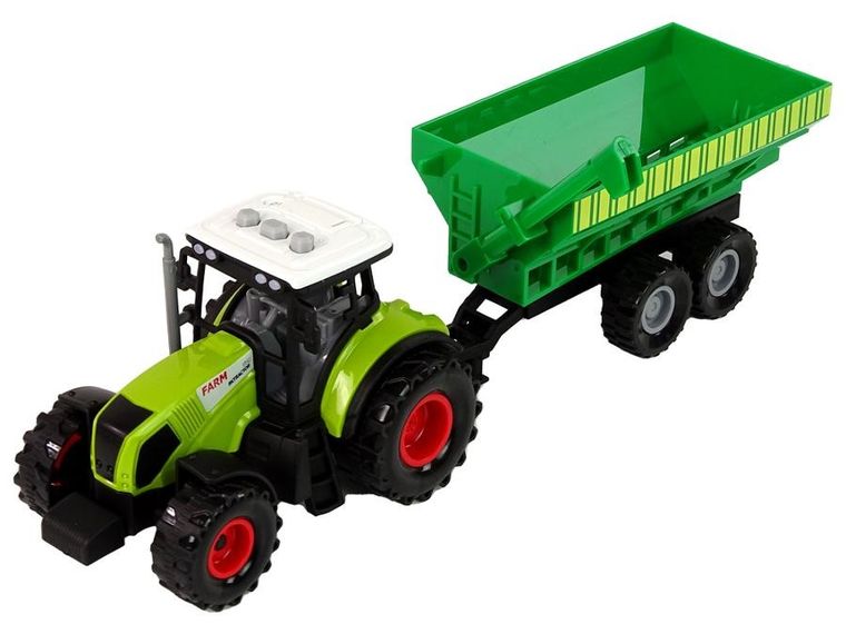 Lean Toys, traktor z przyczepą i cysterną, interaktywny pojazd rolniczy