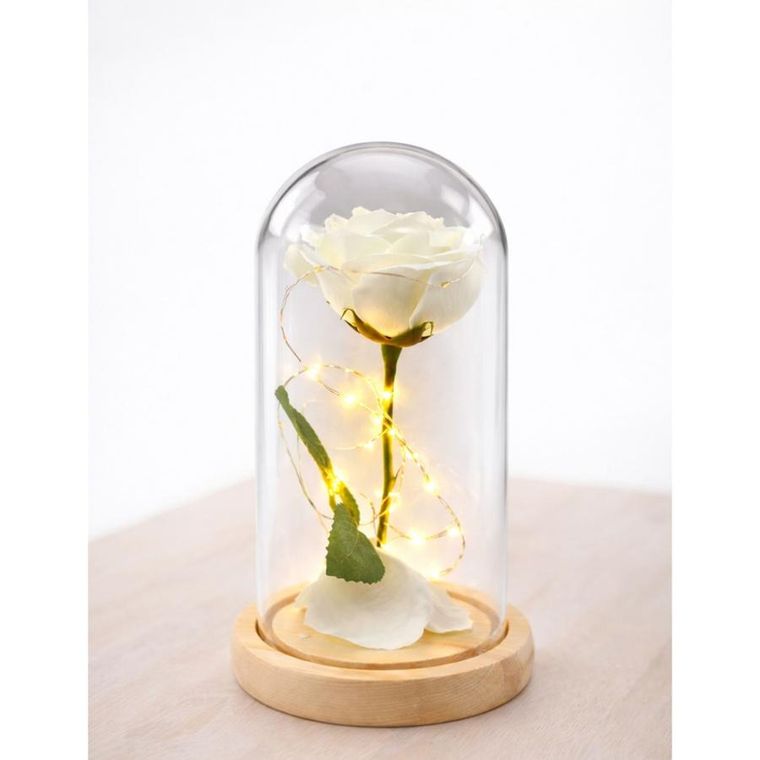 Lean Toys, wieczna róża w kopule, z oświetleniem LED