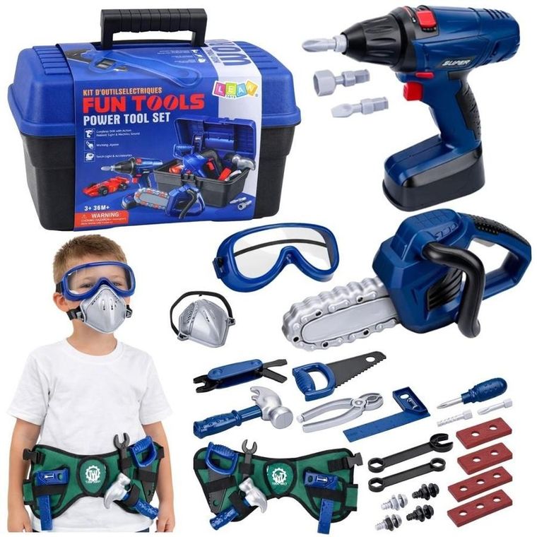 Lean Toys, zestaw majsterkowicza w skrzynce, 30 elementów