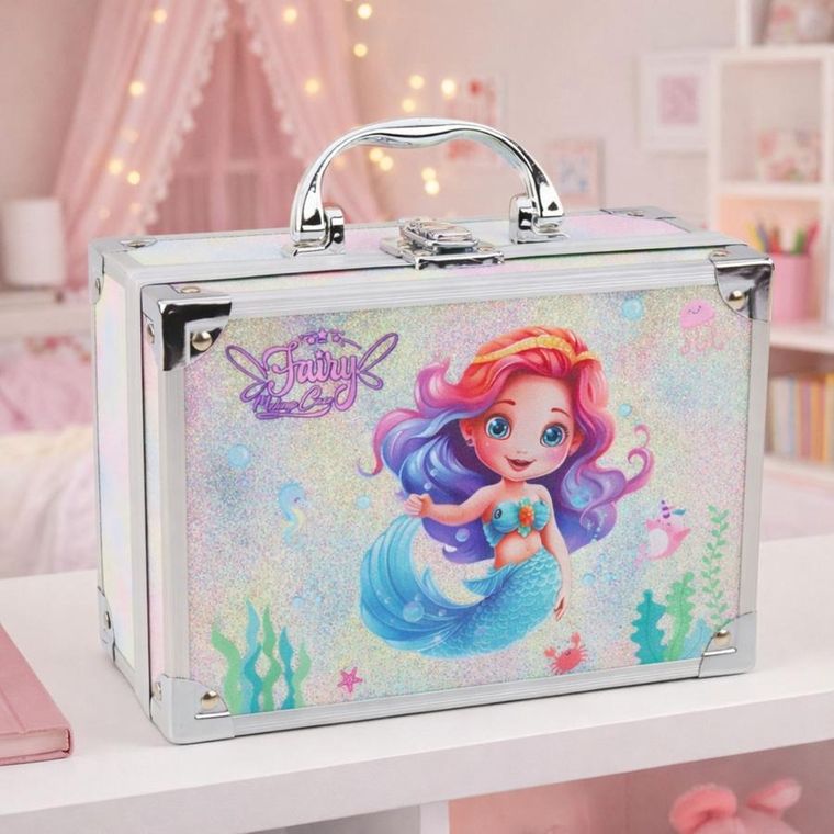 Lean Toys, zestaw piękności w walizce, kuferek syrenka