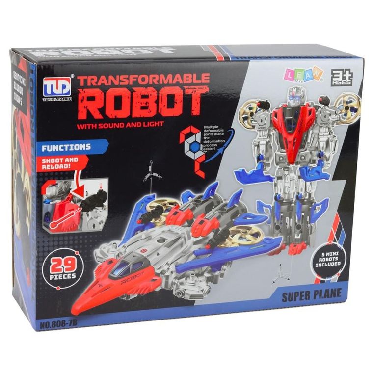 Leantoys, myśliwiec bojowy, robot transformujący, 2w1